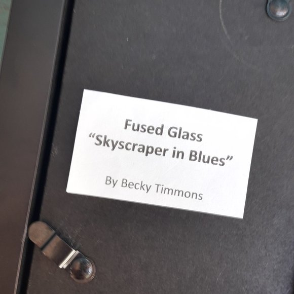 Art Glass Hand Blown Glass Artist Made Framed Wall Art Wall Hanging Fused Glass - Picture 10 of 16